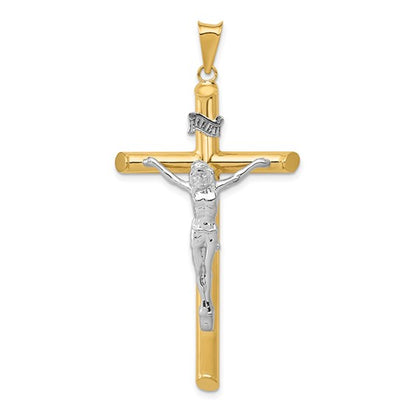 14k Two-Tone Crucifix Pendant