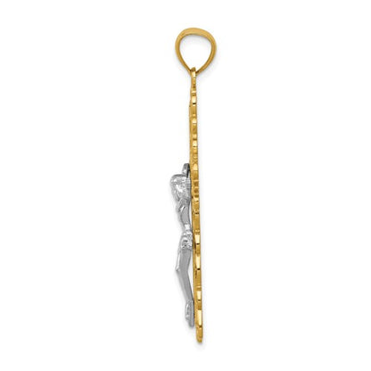 14k Two-Tone Crucifix Pendant