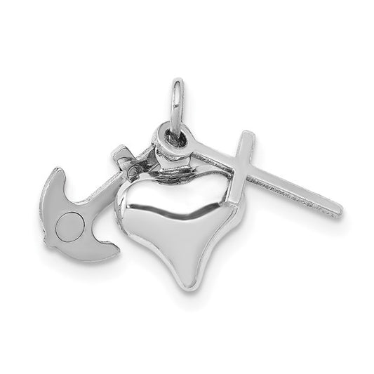 14k White Gold Faith, Hope, & Charity Charm