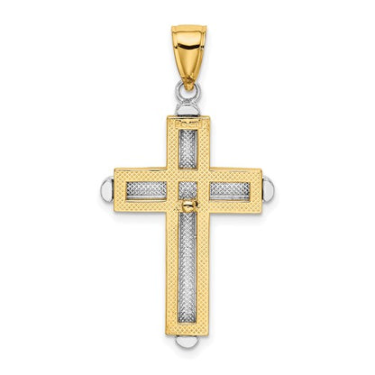 14k Two-Tone Cross Pendant