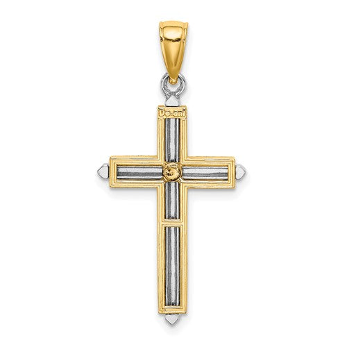 14k Two-Tone Cross Pendant