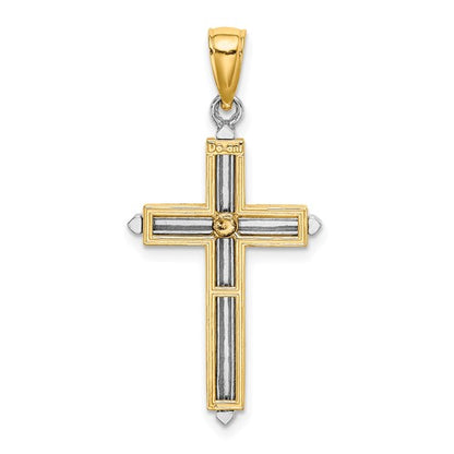 14k Two-Tone Cross Pendant