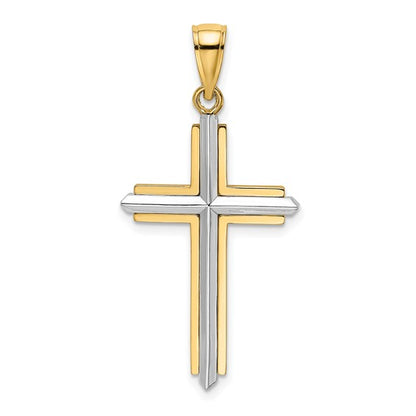 14k Two-Tone Cross Pendant