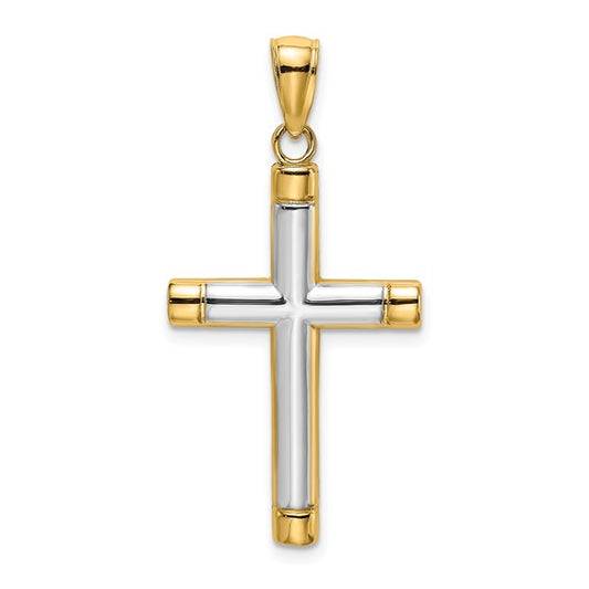 14k Two-Tone Cross Pendant