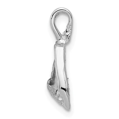 14k White Gold Solid Polished 3-Dimensional Ballet Slippers Charm