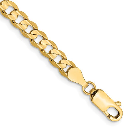 14k Open Concave Curb Link Bracelet 4.50mm