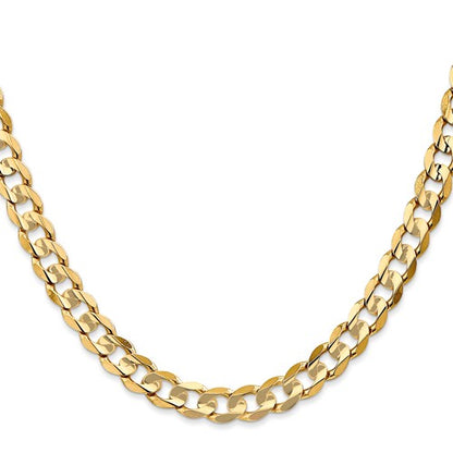 14k Open Concave Curb Link Chain 6.90 mm