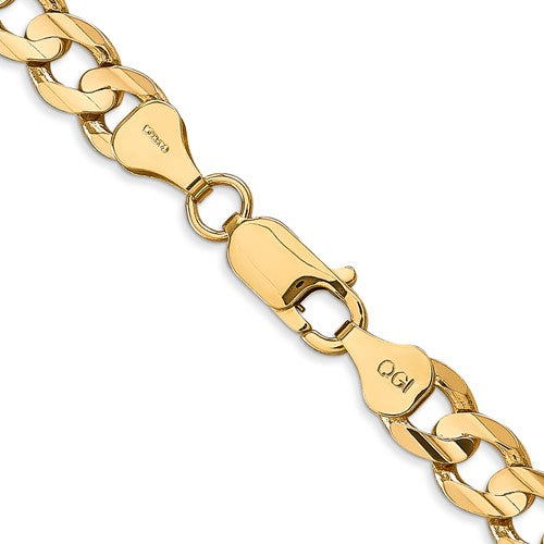 14k Open Concave Curb Link Chain 6.90 mm