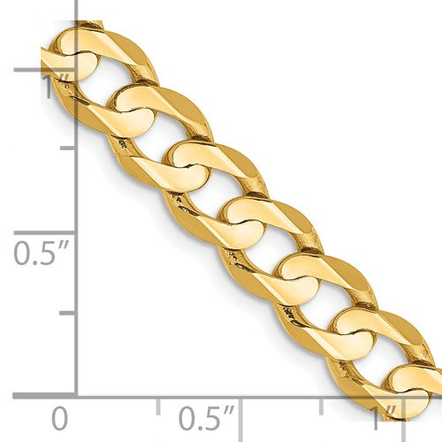 14k Open Concave Curb Link Chain 6.90 mm