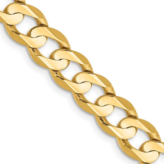 14k Open Concave Curb Link Chain 6.90 mm