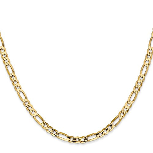 14k Concave Open Figaro Link Chain 4.00 mm