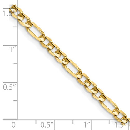 14k Concave Open Figaro Link Chain 4.00 mm