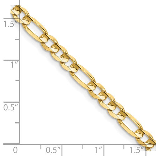 14k Concave Open Figaro Link Chain 4.50 mm