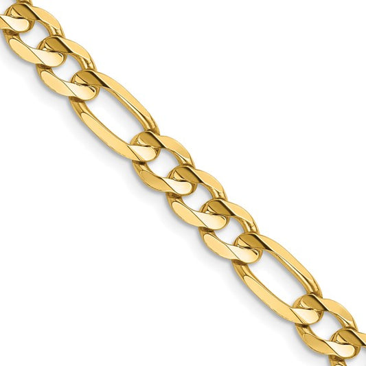 14k Concave Open Figaro Link Chain 6.00 mm