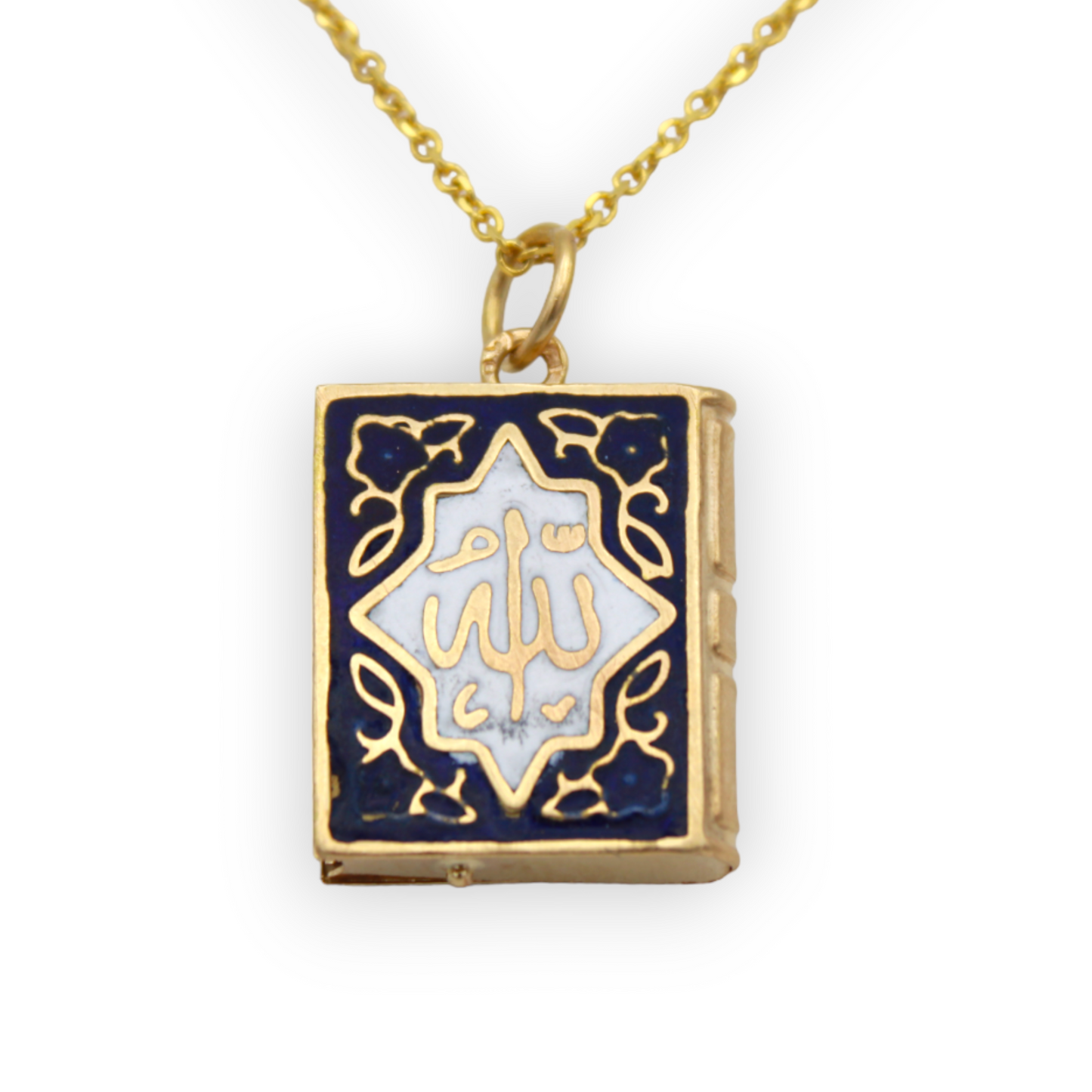 14k Enameled Quran Medallion