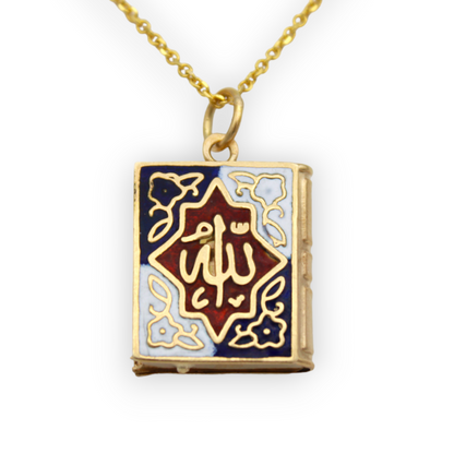 14k Enameled Quran Medallion