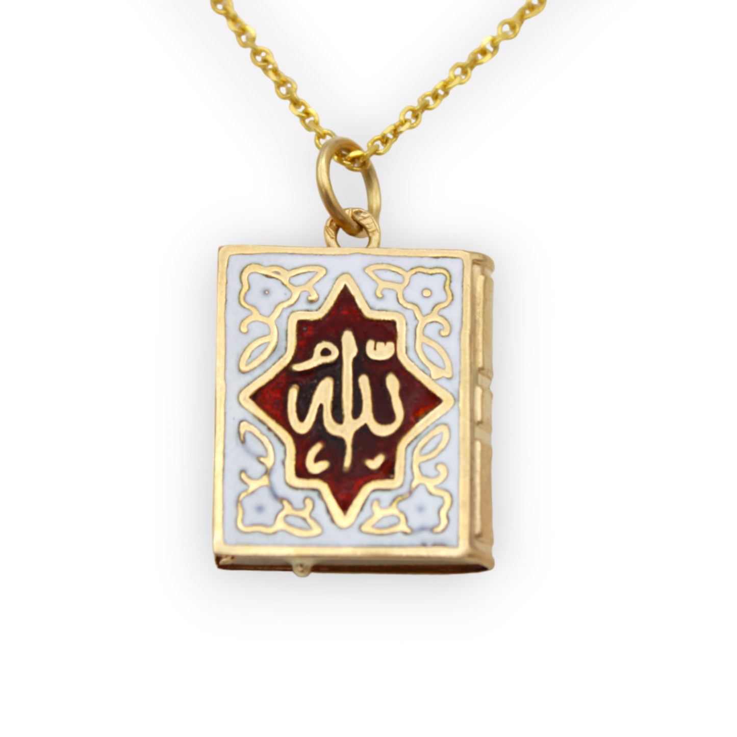 14k Enameled Quran Medallion