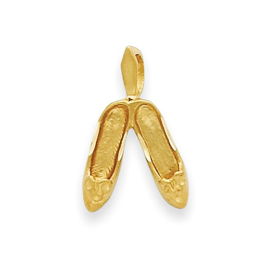14k Yellow 3-Dimensional Ballet Slippers Charm