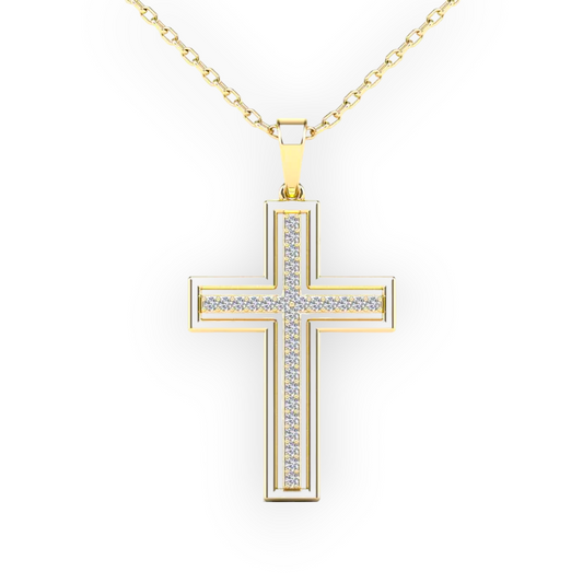 14k Diamond Cross Pendant