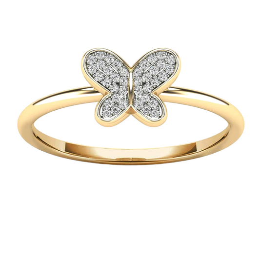 14k Diamond Butterfly Rings