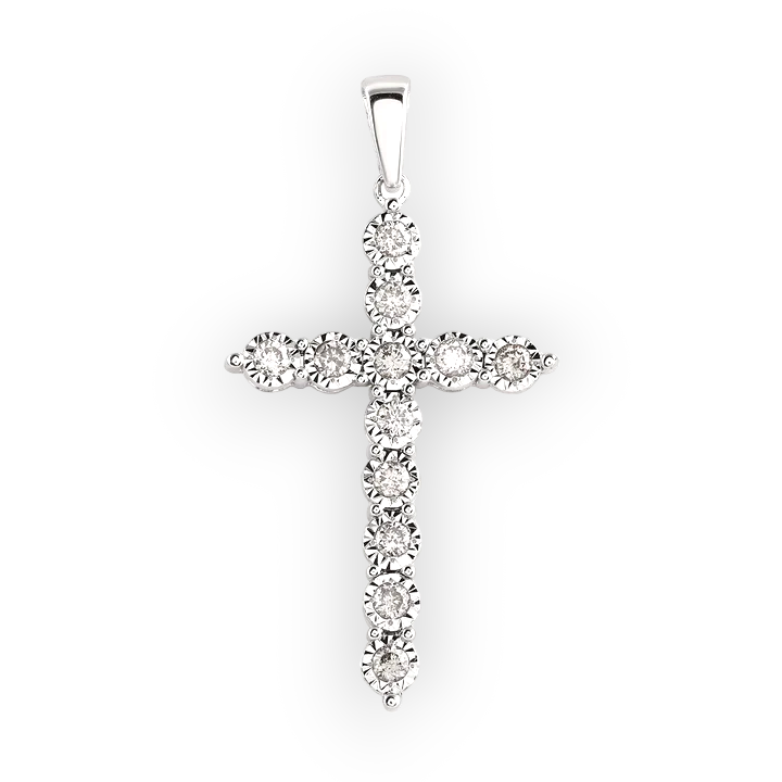 14k Diamond Cross Pendant