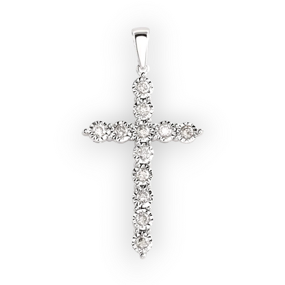 14k Diamond Cross Pendant