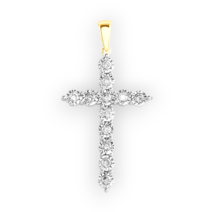 14k Diamond Cross Pendant