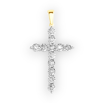 14k Diamond Cross Pendant