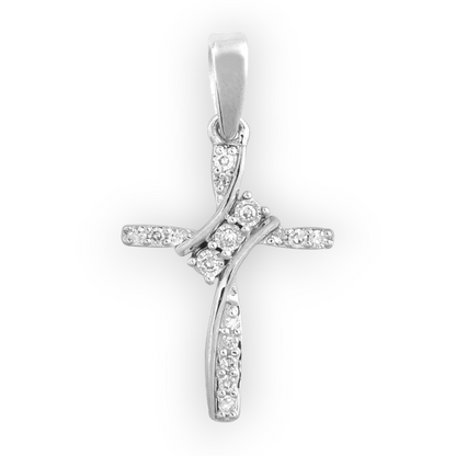 14k Diamond Cross Pendant