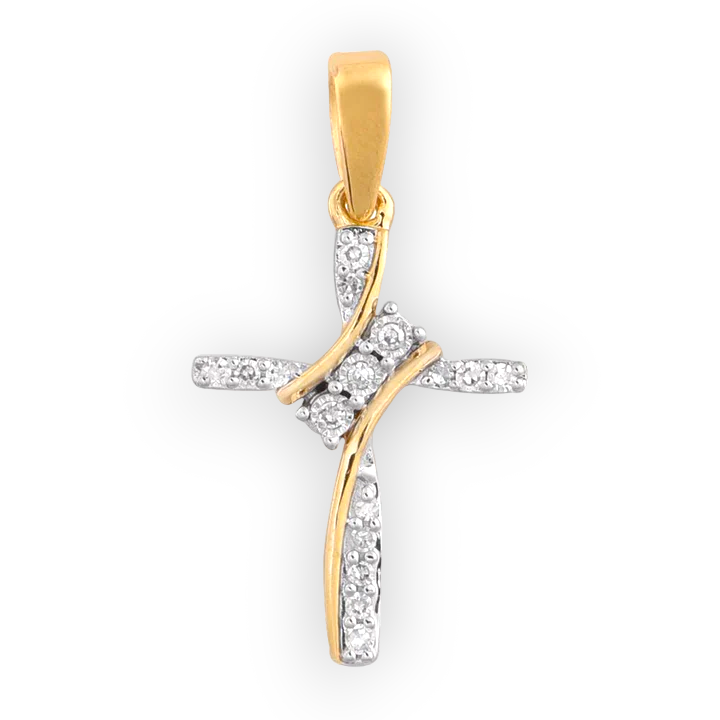 14k Diamond Cross Pendant