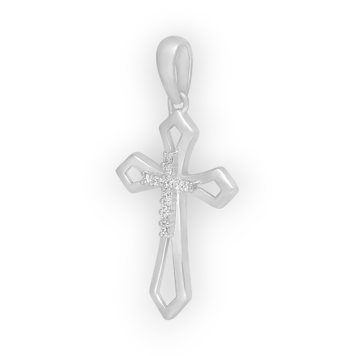 14k Diamond Cross Pendant