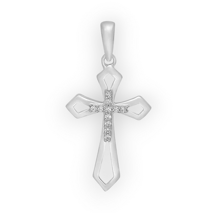 14k Diamond Cross Pendant