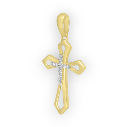 14k Diamond Cross Pendant