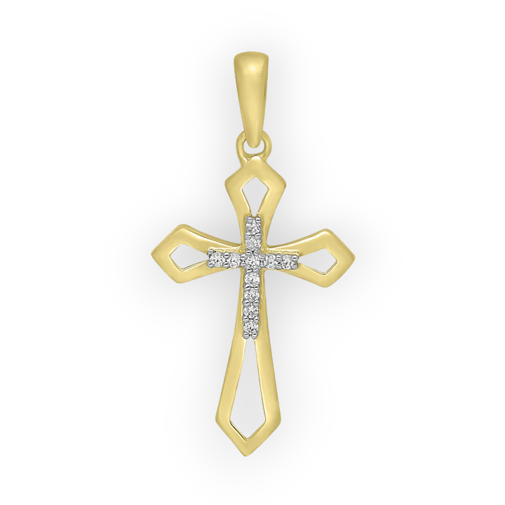 14k Diamond Cross Pendant