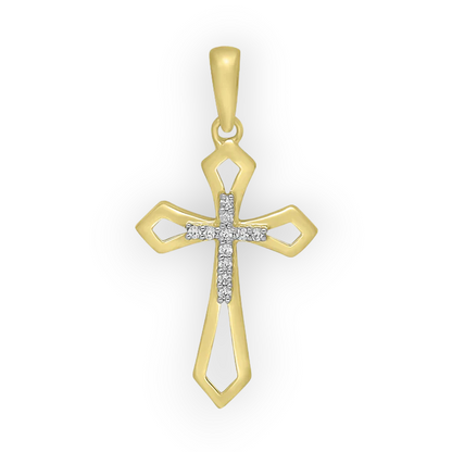 14k Diamond Cross Pendant