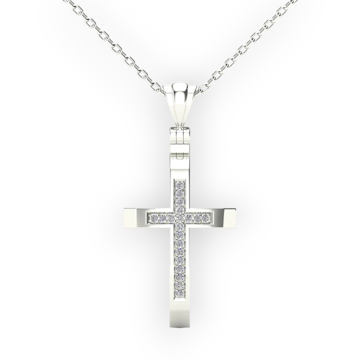 14k Diamond Cross Pendant