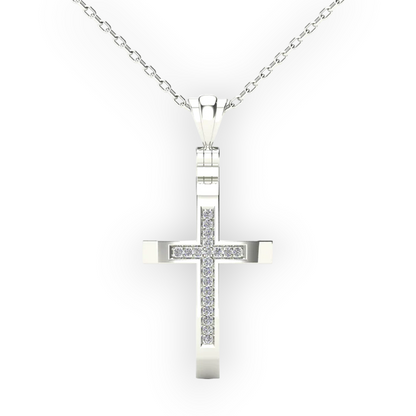 14k Diamond Cross Pendant