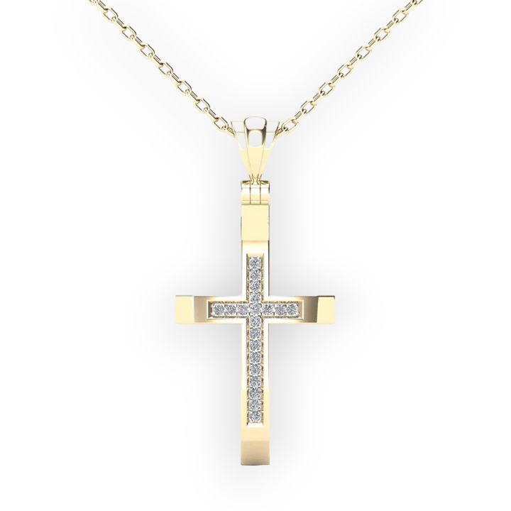 14k Diamond Cross Pendant