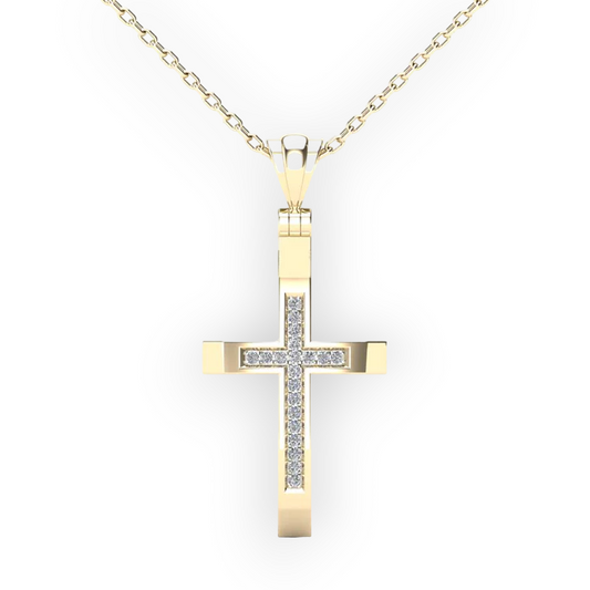 14k Diamond Cross Pendant