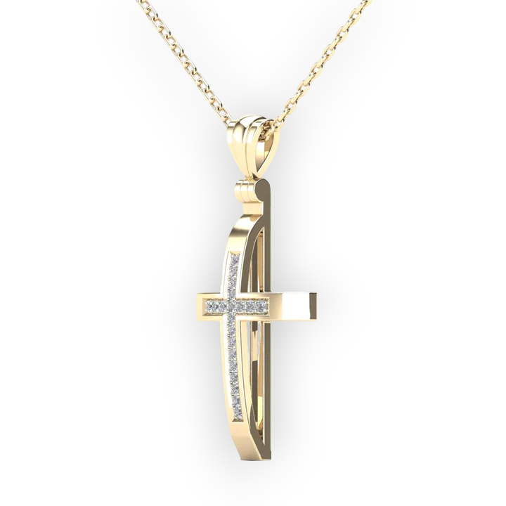 14k Diamond Cross Pendant