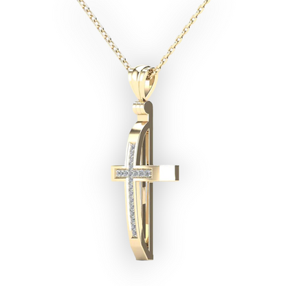 14k Diamond Cross Pendant