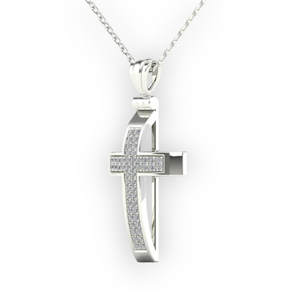 14k Diamond Cross Pendant