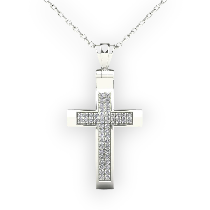 14k Diamond Cross Pendant