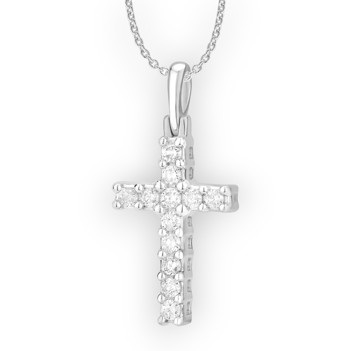 14k Diamond Cross Pendant