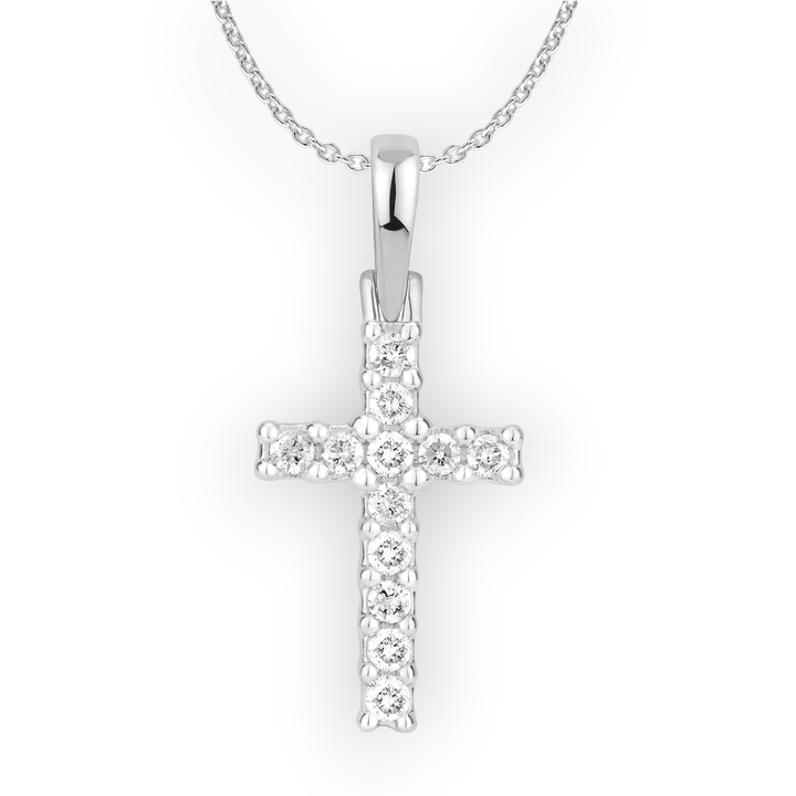 14k Diamond Cross Pendant