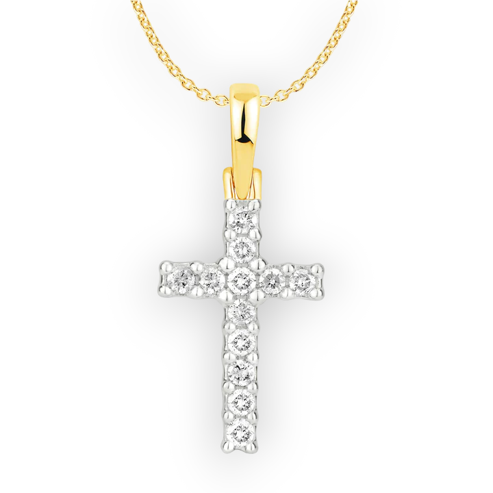 14k Diamond Cross Pendant