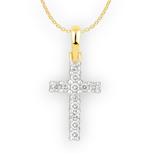 14k Diamond Cross Pendant