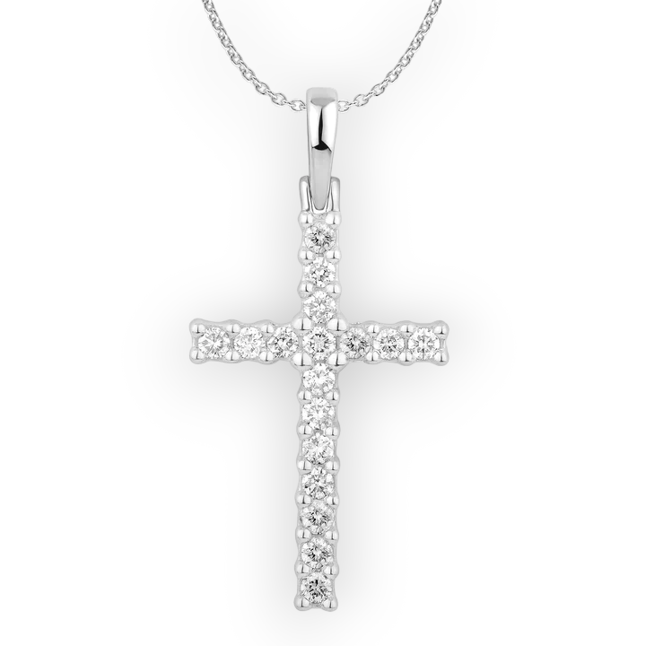 14k Diamond Cross Pendant