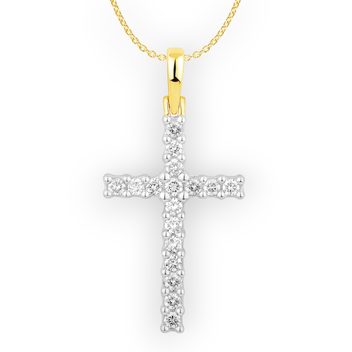 14k Diamond Cross Pendant