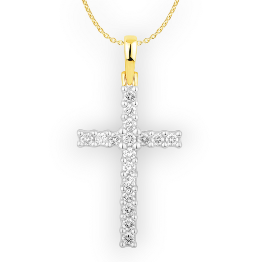 14k Diamond Cross Pendant